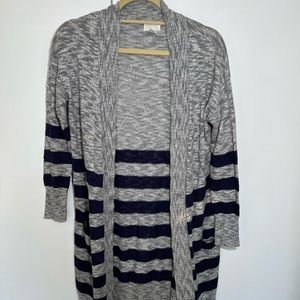 Caslon Open Front Cardigan Sweater Striped